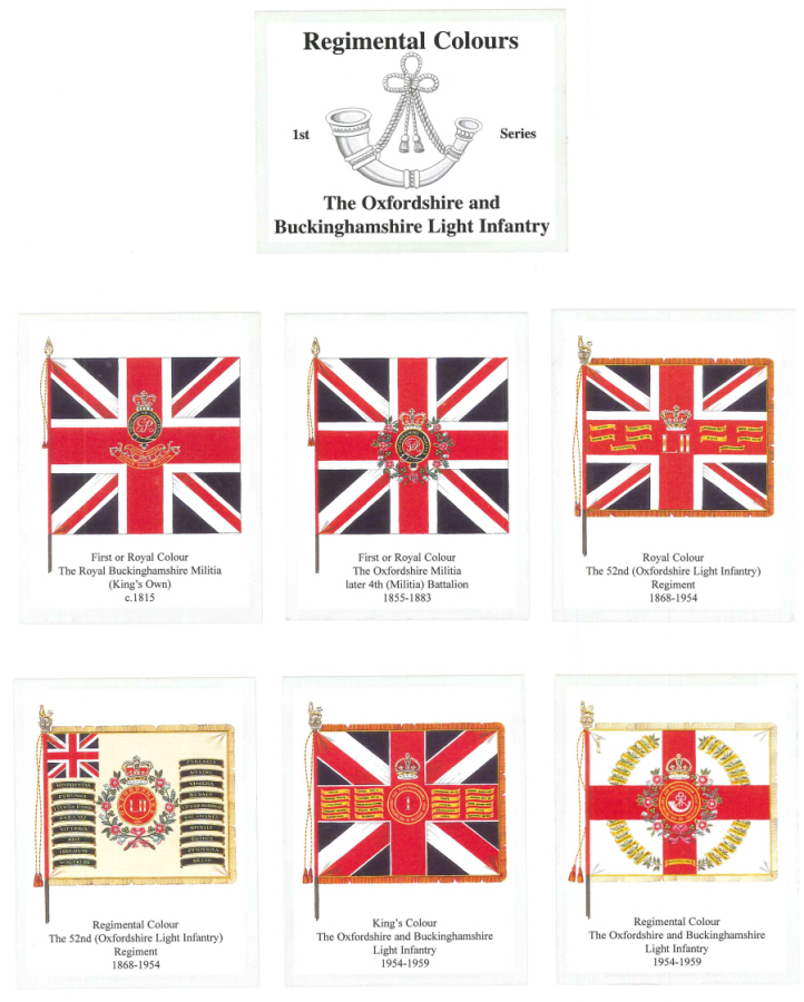 The Oxfordshire & Buckinghamshire Light Infantry - 'Regimental Colours' Trade Card Set by David Hunter